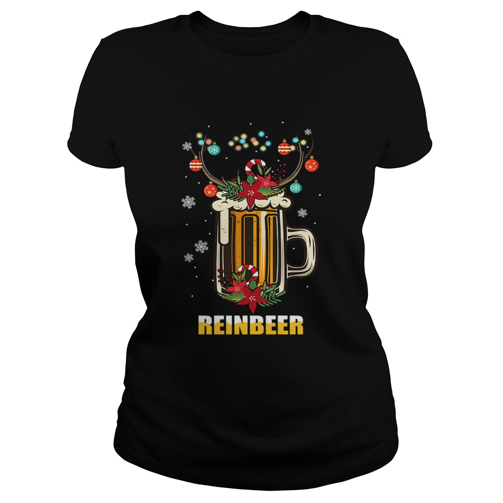 Reinbeer Christmas Funny Beer Lover Gift TShirt Classic Ladies