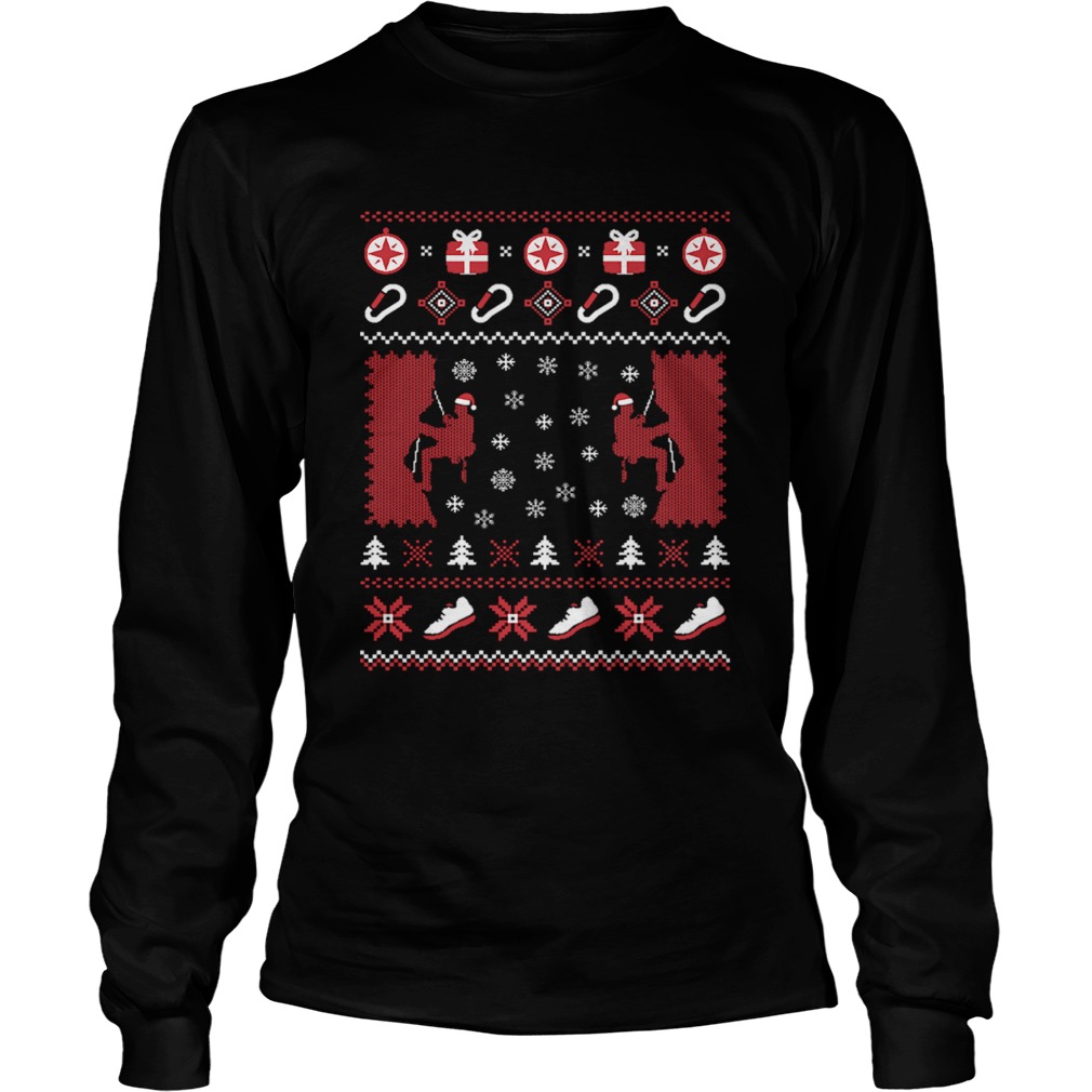 Rock ClimbingBouldering Ugly Christmas Shirt LongSleeve