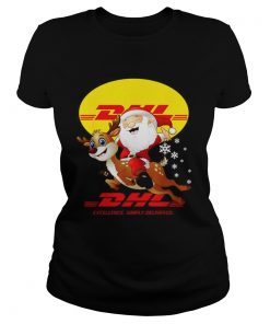 Santa Claus Riding Reindeer DHL Excellence Simply Delivered  Classic Ladies