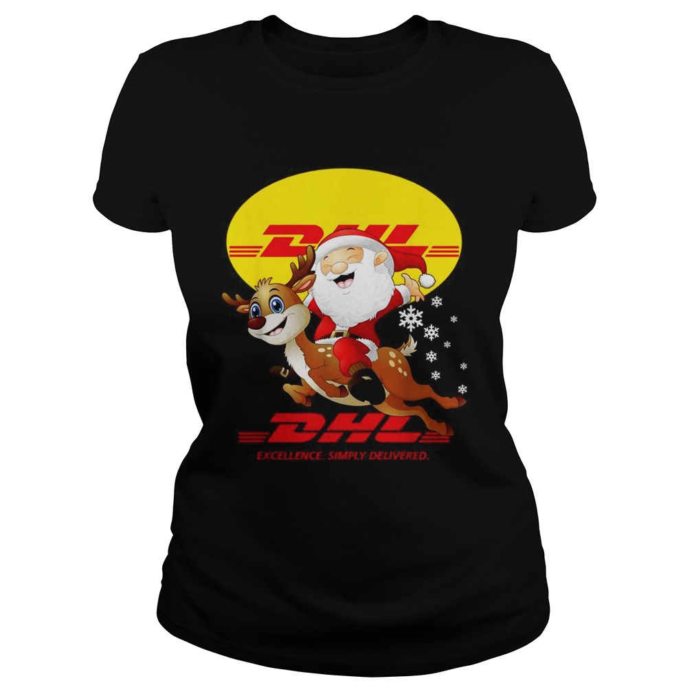 Santa Claus Riding Reindeer DHL Excellence Simply Delivered Classic Ladies