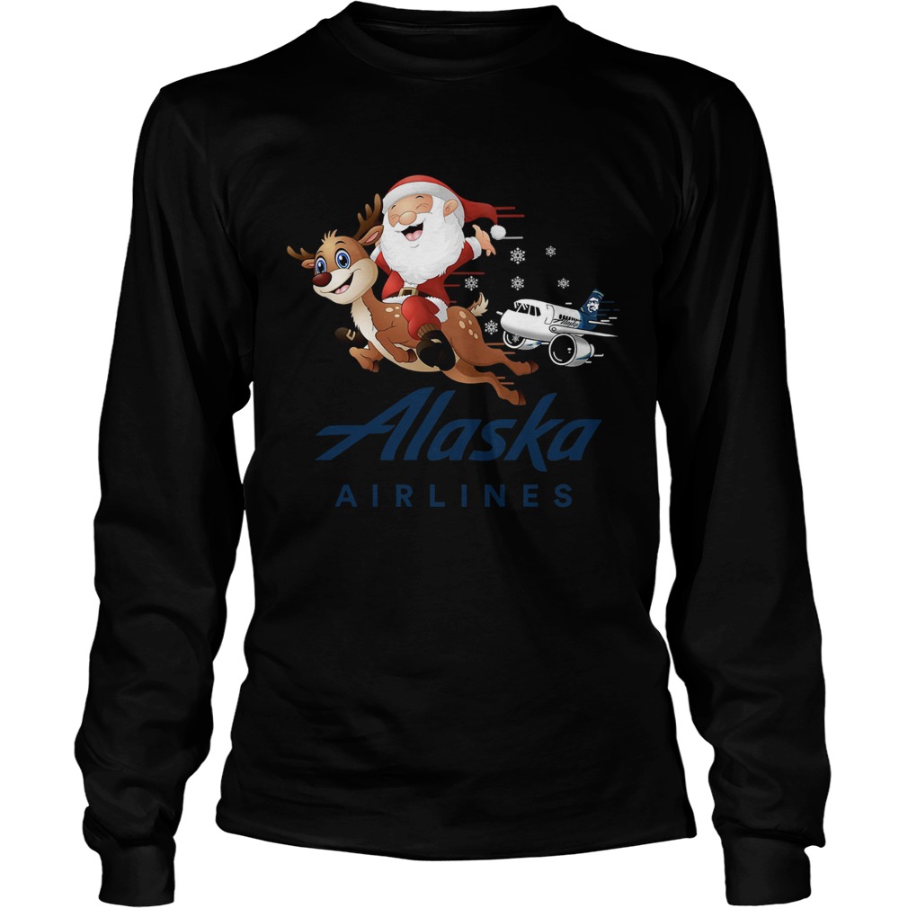 Santa Claus riding reindeer Alaska Airlines LongSleeve