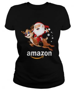 Santa Claus riding reindeer Amazon  Classic Ladies