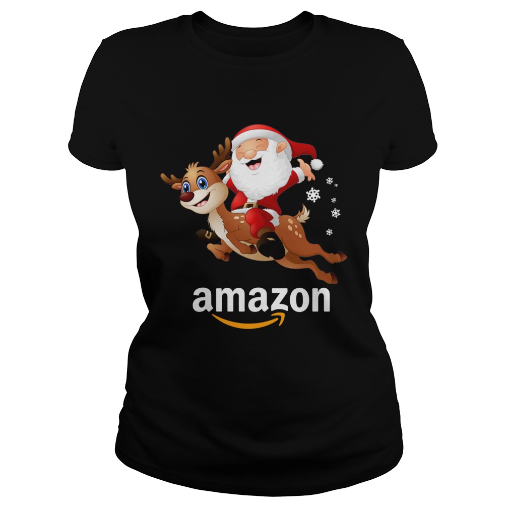 Santa Claus riding reindeer Amazon Classic Ladies