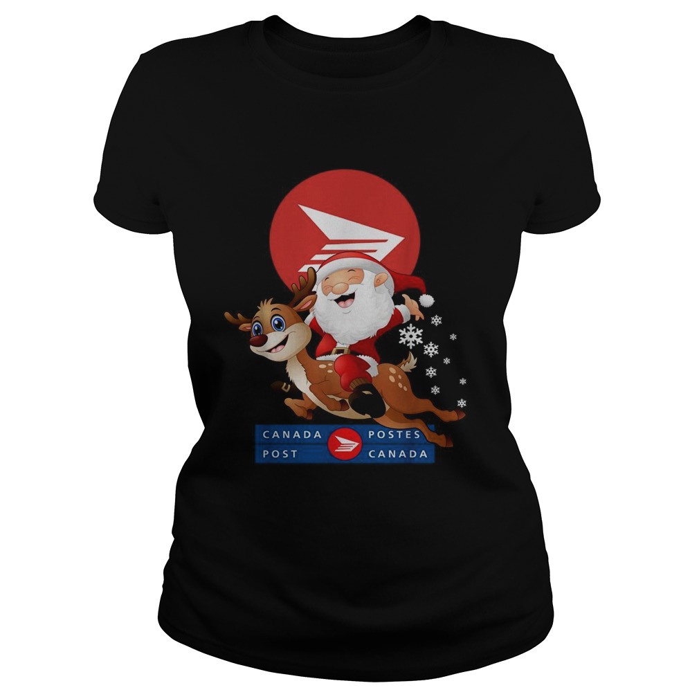 Santa Claus riding reindeer Canada Postes Christmas Classic Ladies