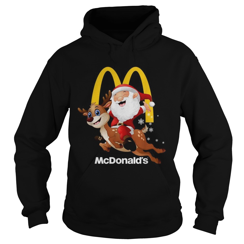 Santa Claus riding reindeer McDonalds Hoodie