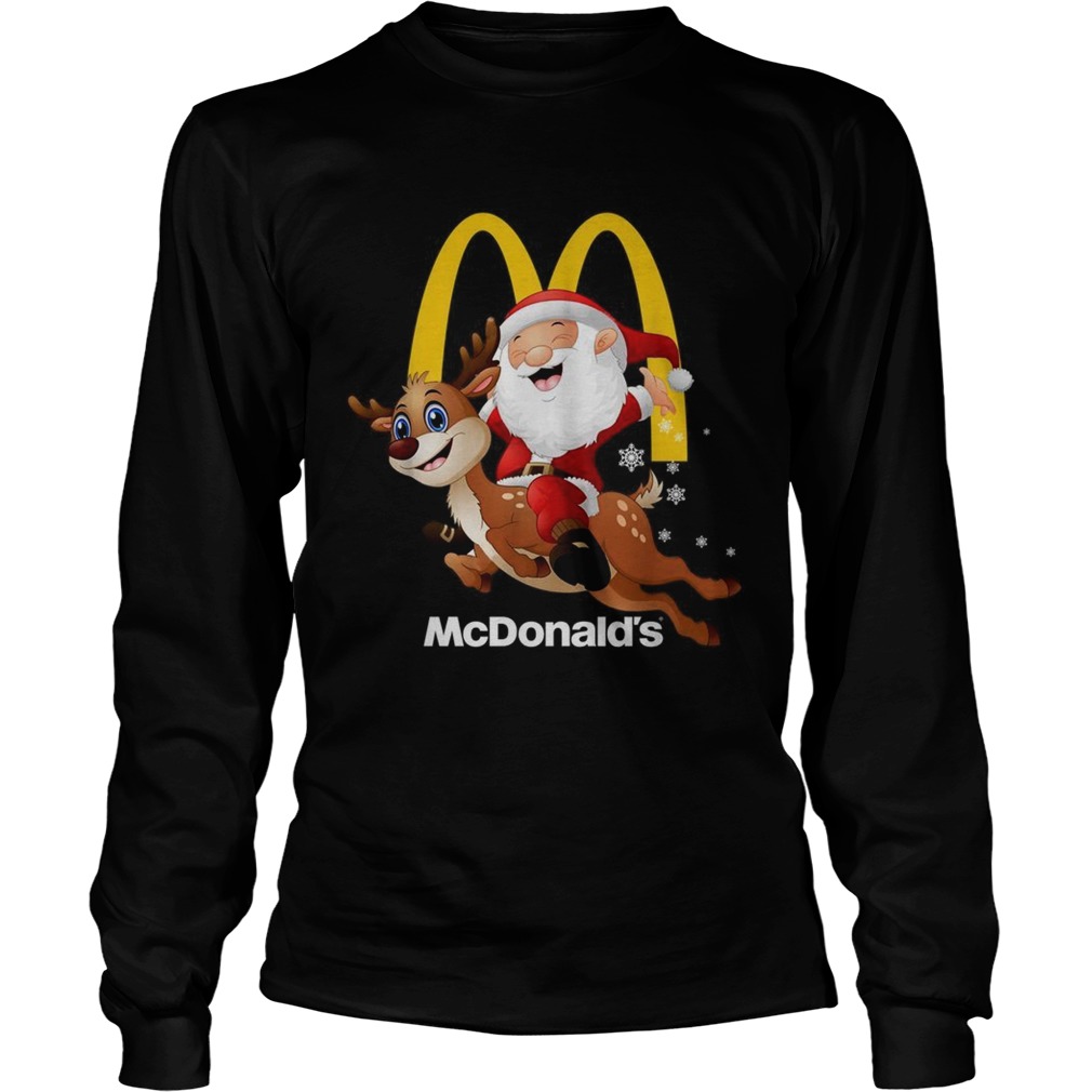 Santa Claus riding reindeer McDonalds LongSleeve