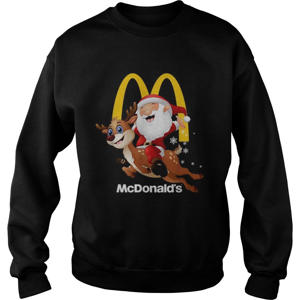 Santa Claus riding reindeer McDonalds Sweatshirt