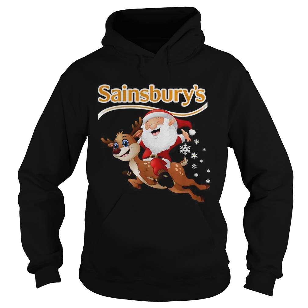 Santa Claus riding reindeer Sainsburys Hoodie