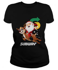 Santa Claus riding reindeer Subway  Classic Ladies