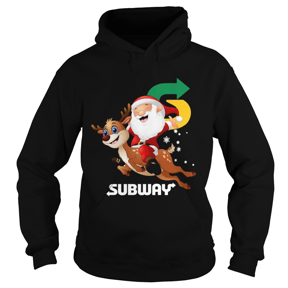 Santa Claus riding reindeer Subway Hoodie