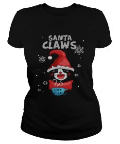 Santa Claws Black Cat Ugly Christmas Shirt Classic Ladies