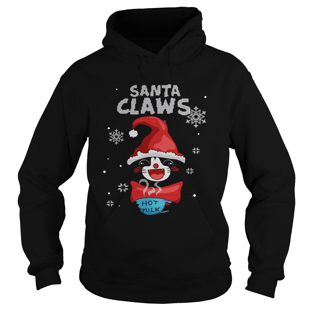 Santa Claws Black Cat Ugly Christmas Shirt Hoodie