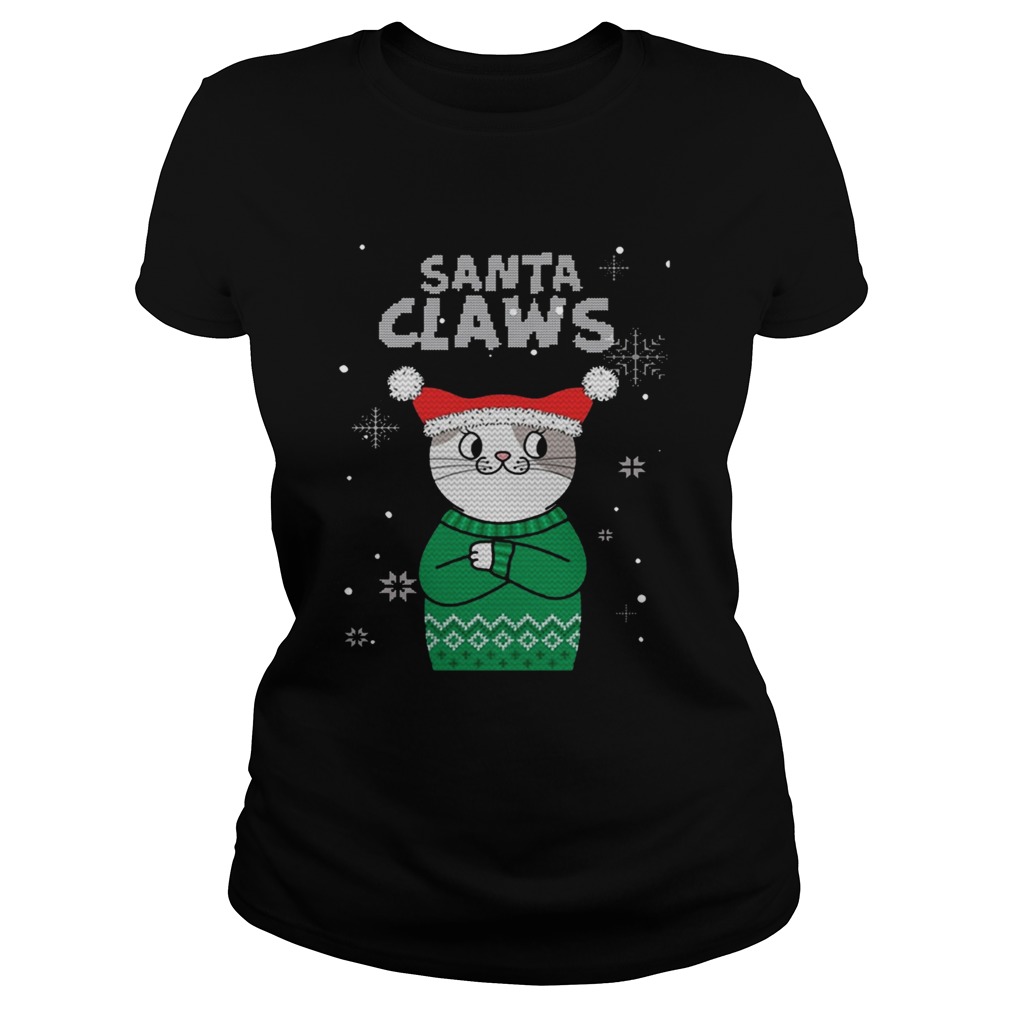 Santa Claws Cat Ugly Christmas Classic Ladies