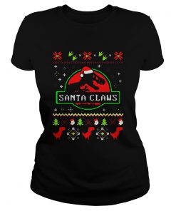 Santa Claws Jurassic Park Ugly Christmas  Classic Ladies