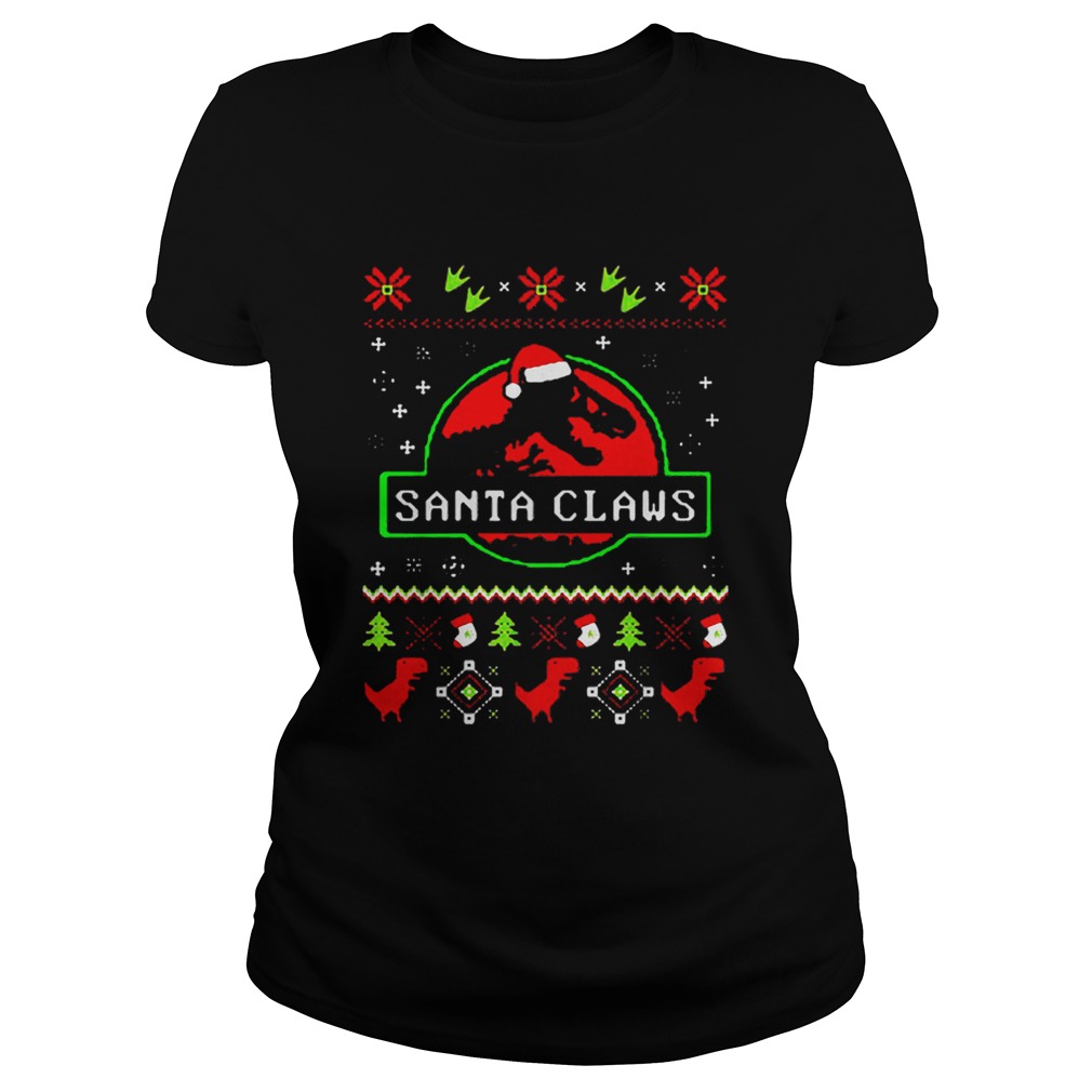 Santa Claws Jurassic Park Ugly Christmas Classic Ladies