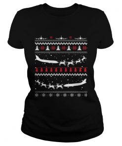 Santa Merry Christmas Shirt Classic Ladies