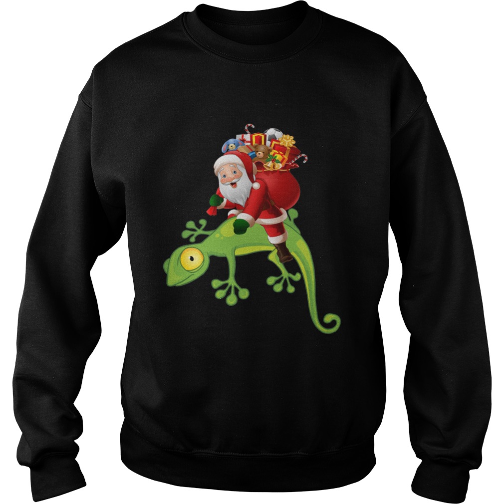 Santa Riding Lizard Christmas Pajama Shirt Sweatshirt