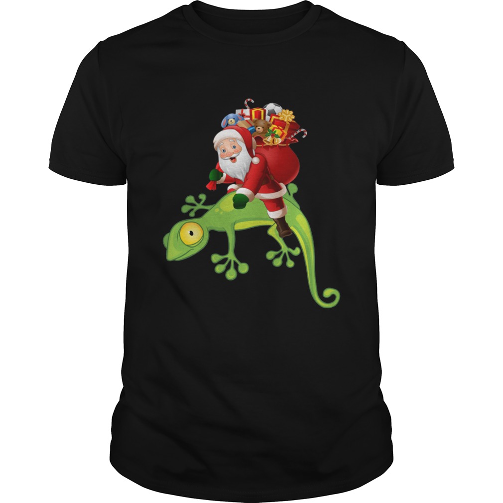 Santa Riding Lizard Christmas Pajama Shirt