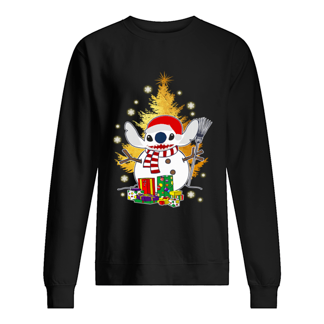 Santa Stitch Make Snowman Christmas Shirt Unisex Sweatshirt