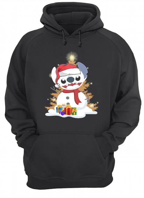 Santa Stitch Make Snowman Christmas T- Shirt Unisex Hoodie