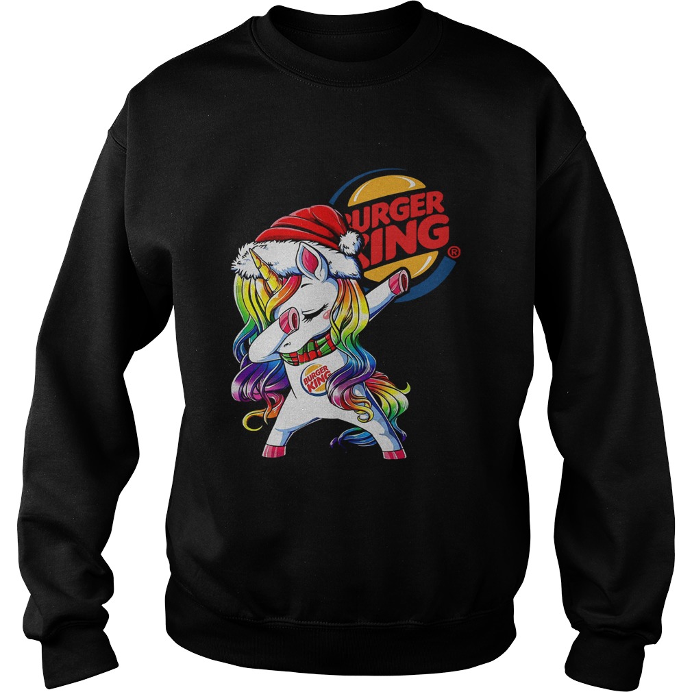 Santa Unicorn Dabbing Burger King Shirt Sweatshirt