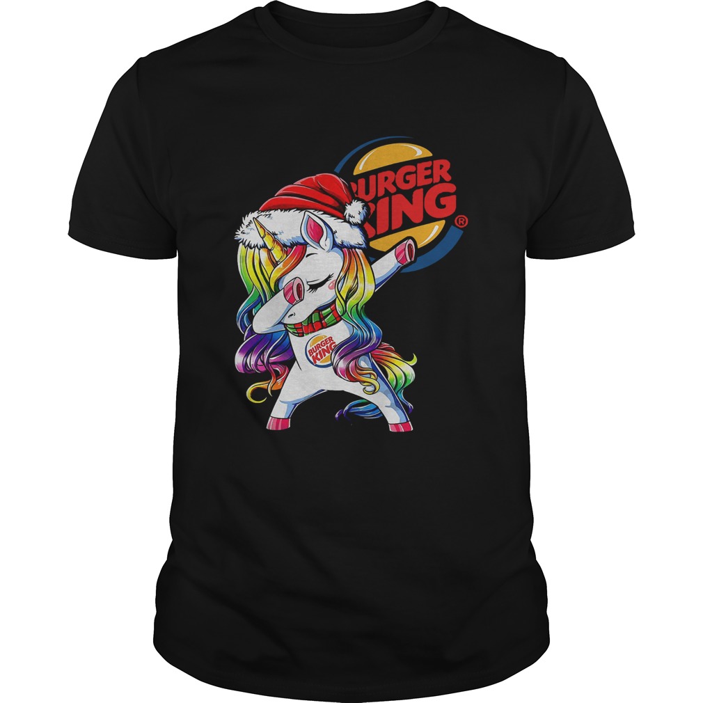 Santa Unicorn Dabbing Burger King Shirt