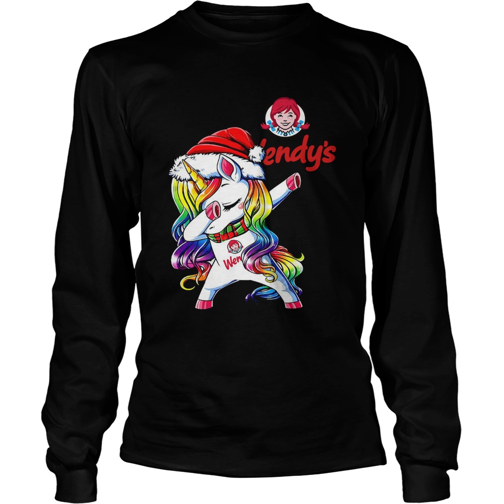 Santa Unicorn Dabbing Wendys Shirt LongSleeve