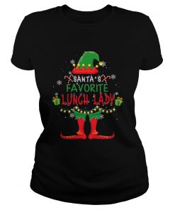 Santas Favorite Lunch Lady Christmas Holiday Gift TShirt Classic Ladies