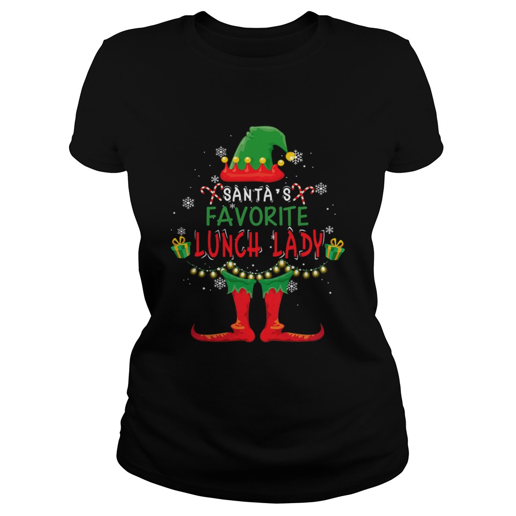 Santas Favorite Lunch Lady Christmas Holiday Gift TShirt Classic Ladies