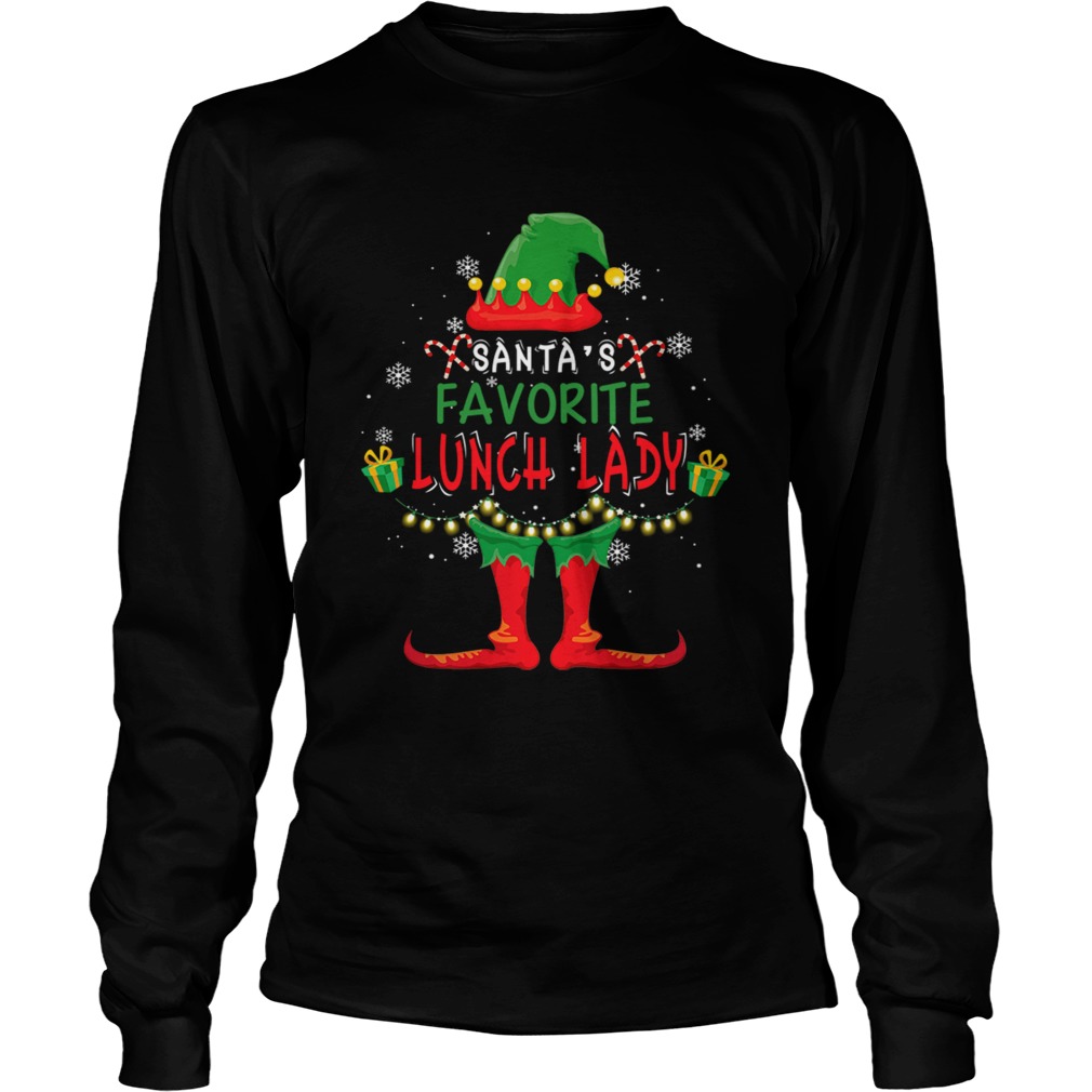 Santas Favorite Lunch Lady Christmas Holiday Gift TShirt LongSleeve