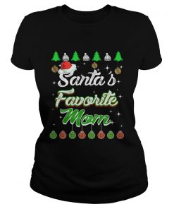 Santas Favorite Mom Awesome Christmas TShirt Classic Ladies