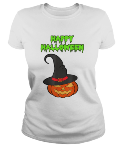 Scary Happy Halloween Pumpkin Witch Hat  Classic Ladies