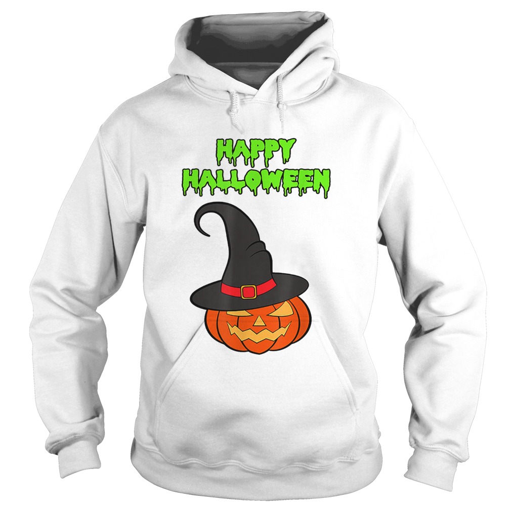 Scary Happy Halloween Pumpkin Witch Hat Hoodie