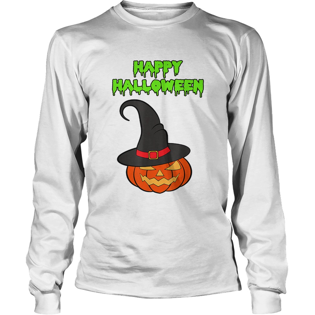 Scary Happy Halloween Pumpkin Witch Hat LongSleeve