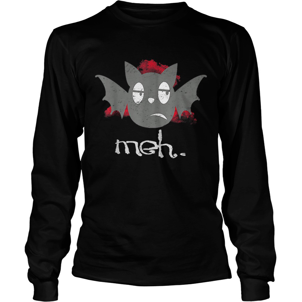 Scary Sarcastic Bat Meh Halloween Costume Ironic Fun Gift LongSleeve