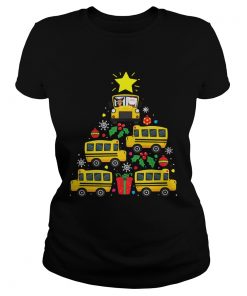 School Bus Driver Christmas Tree Shirt Classic Ladies