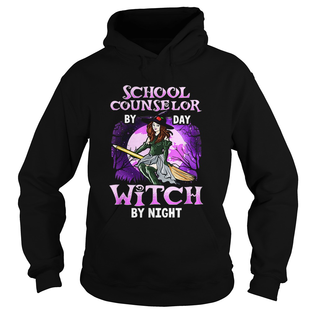 School Counselor Halloween Witch By Day By Night Hoodie