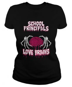 School Principal Halloween Teachers Loves Brains  Classic Ladies