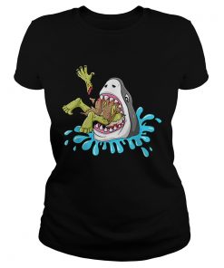 Shark Eats Zombie Funny Halloween Boys Girls Kids  Classic Ladies