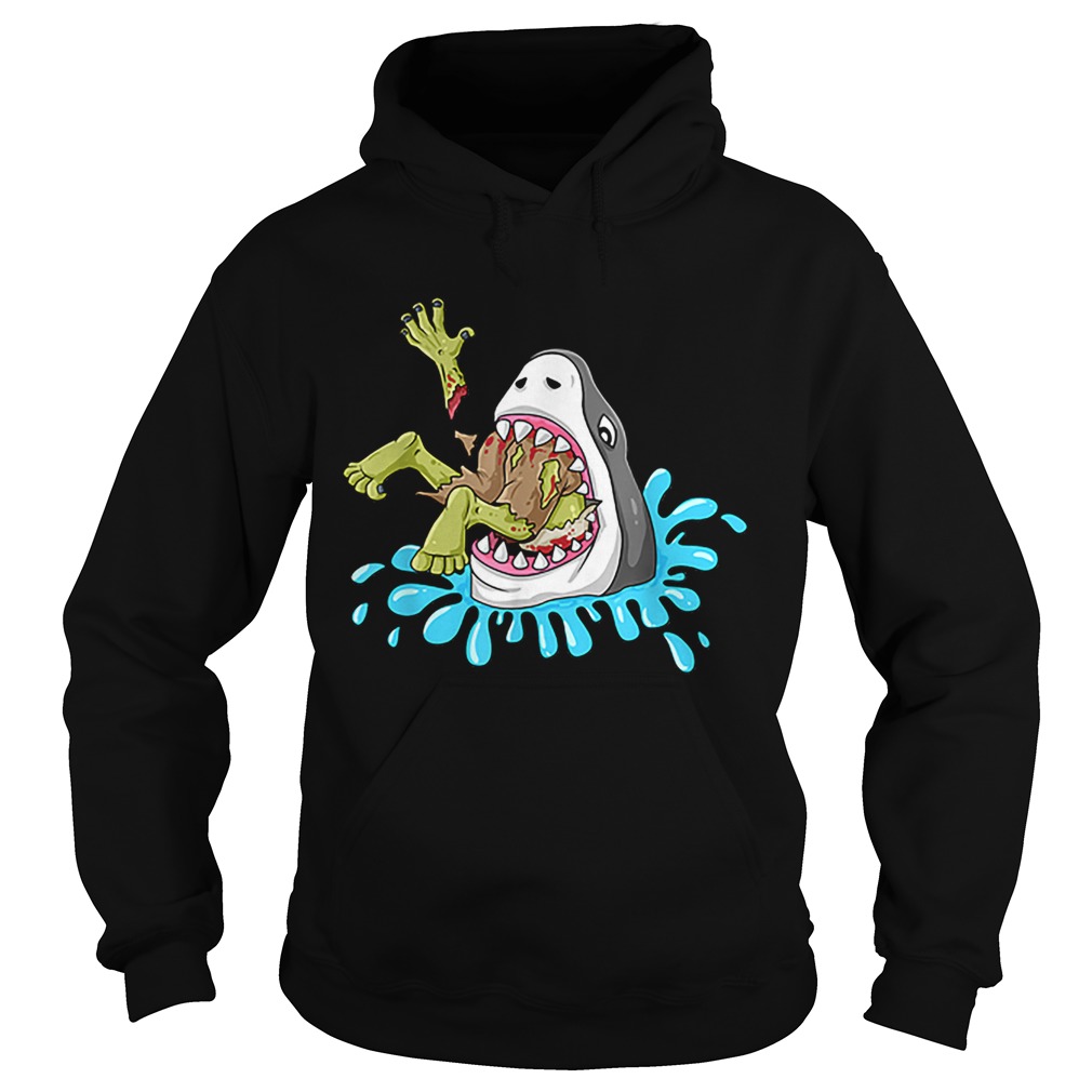 Shark Eats Zombie Funny Halloween Boys Girls Kids Hoodie