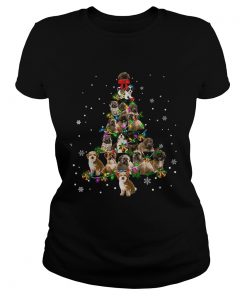 Shihpoo Christmas Tree TShirt Classic Ladies