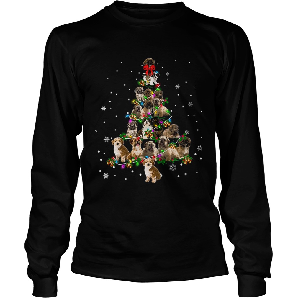 Shihpoo Christmas Tree TShirt LongSleeve