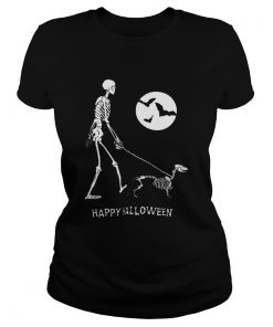 Skeleton Corgi under moon light happy Halloween  Classic Ladies