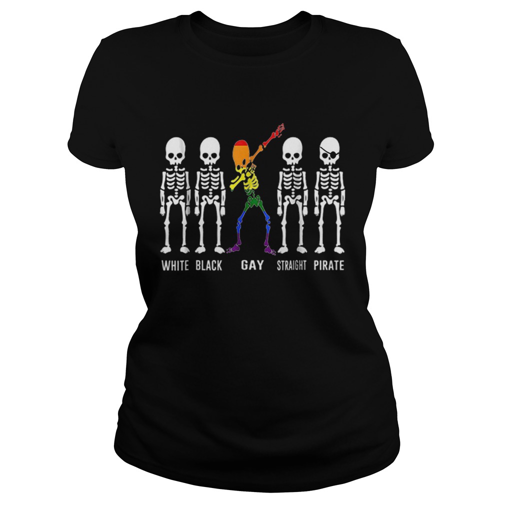 Skeleton Dabbing LGBT Gay Pride Equality Rainbow Dab Classic Ladies