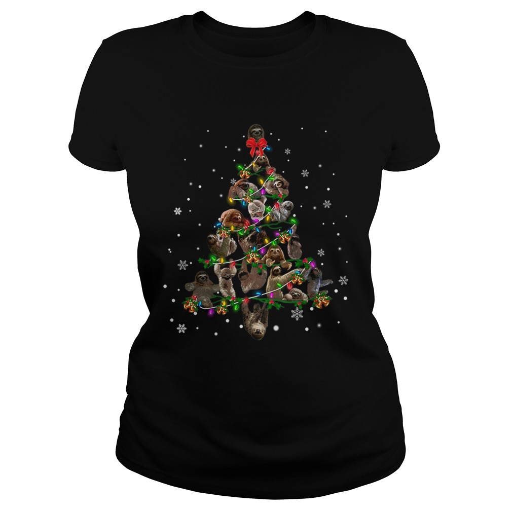 Sloth Christmas Tree TShirt Classic Ladies