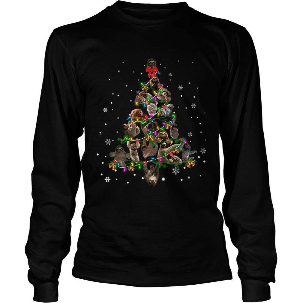 Sloth Christmas Tree TShirt LongSleeve