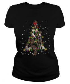 Small Munsterlander Christmas Tree TShirt Classic Ladies