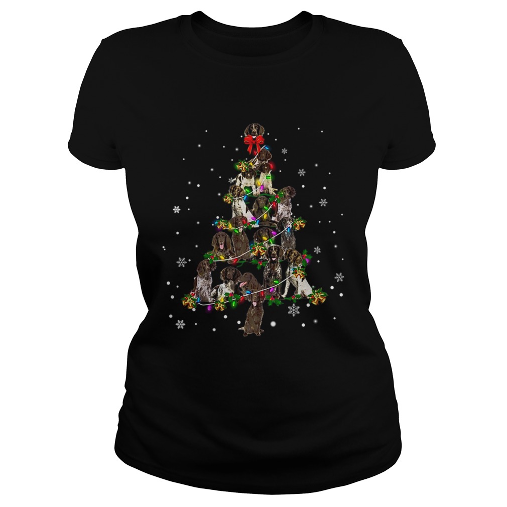 Small Munsterlander Christmas Tree TShirt Classic Ladies