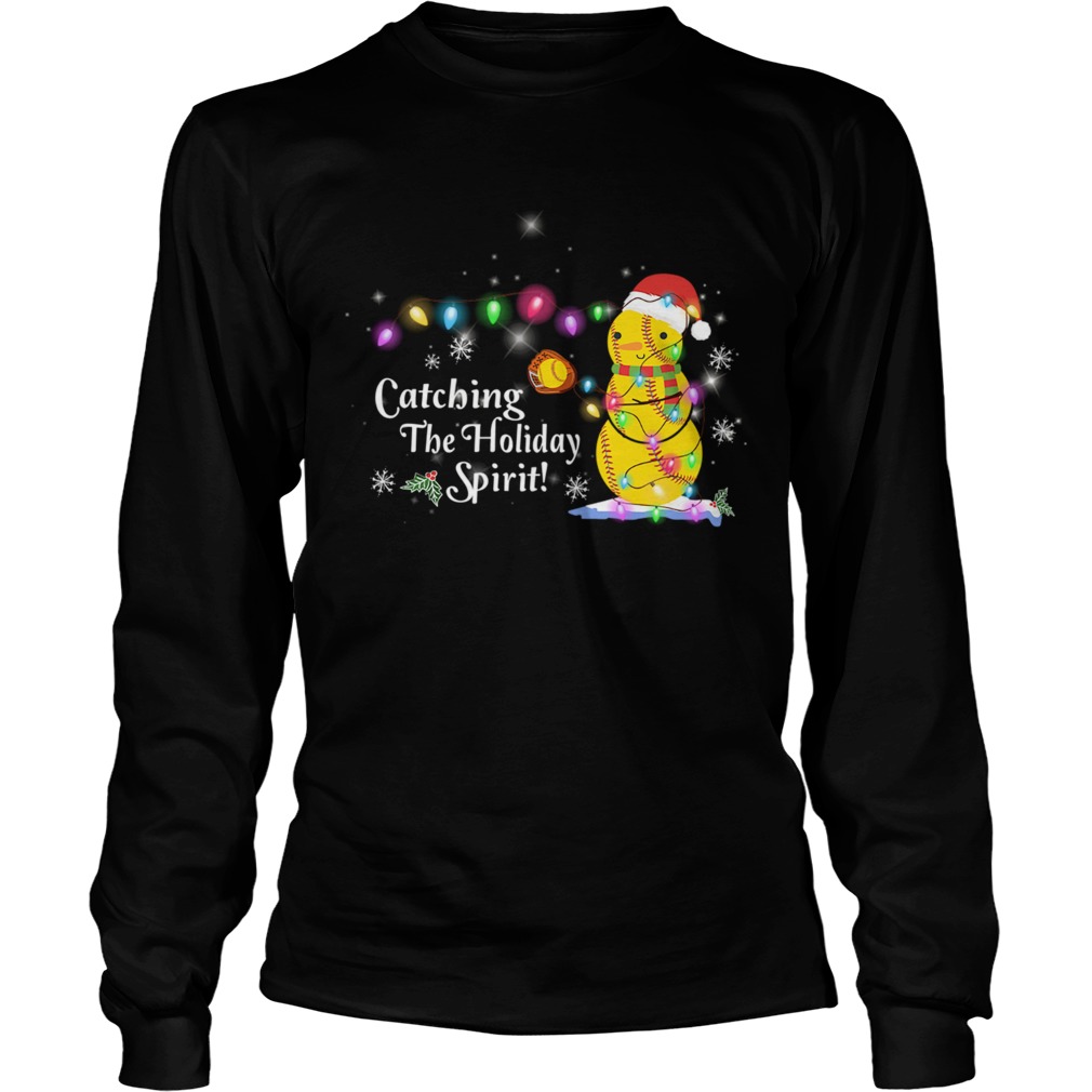 Softball Catching The Holiday Spirit Color Light TShirt LongSleeve