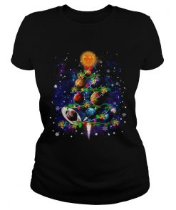 Solar System Christmas Tree TShirt Classic Ladies